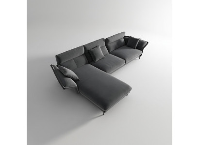 Bankstel Stof L-vorm Bank Woongebied Hoekbank Set Modern Ontwerp Bankstellen