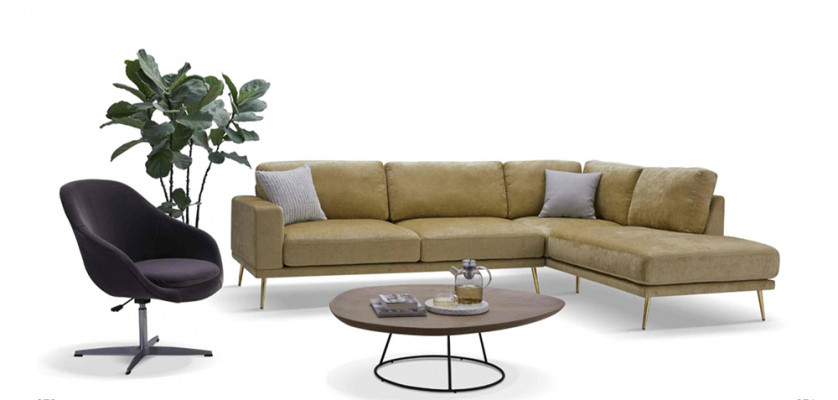 Ontwerp stof L-vorm bank woonlandschap hoekbank set moderne bank bekleding