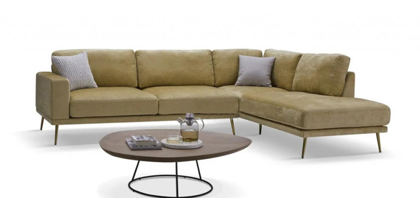 Ontwerp stof L-vorm bank woonlandschap hoekbank set moderne bank bekleding