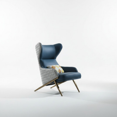 Fauteuil Ontwerp Bank Bank Bank Leer Lounge Club Bekleding Zetel Luxe Turkoois Nieuw
