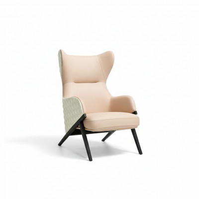 Fauteuil Design Bank Bank Zitter Luxe Beige Nieuw Relax Leder Lounge Club Bekleding
