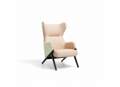 Fauteuil Design Bank Bank Zitter Luxe Beige Nieuw Relax Leder Lounge Club Bekleding
