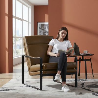 Stoel Ontwerp Bank Bank Relax Leder Lounge Luxe TV-club Bekleding Zitter