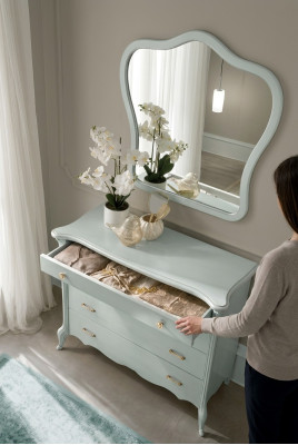 Ladekast met 4 laden Dressoir wit Dressoir Kast Dekken Nachtkastjes