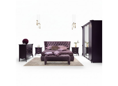 Slaapkamer Set Garnituur Bed 2x Nachtkastjes Kruk 3-dlg. Chesterfield Compleet