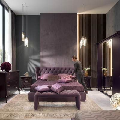 Slaapkamer Italiaanse meubel set Luxe Chesterfield 6-delig Massief hout