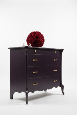 Ladekast met 4 laden Dressoir Houten kast Dressoir Lades Paars