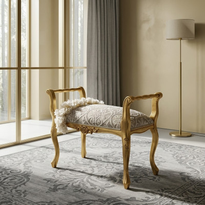 Klassieke voetenbank Chaise longue bijzettafel Ottomaanse bank Nieuw