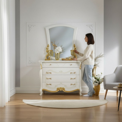 Elegante stijl meubels slaapkamer kast commode klassieke dressoir met spiegel