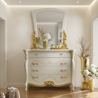 Elegante stijl meubels slaapkamer kast commode klassieke dressoir met spiegel