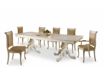 Klassieke tafel Eettafel Hout Eetkamerset 6x Stoel Set Stoelen Rugleuning Nieuw