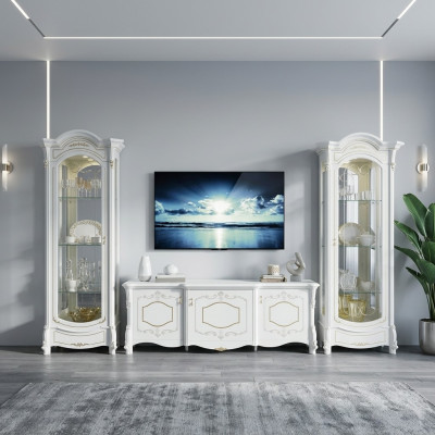 Italiaanse stijl meubels - Woonkamer 3-delig set Woonkamer Vitrine rtv xlmoebel ®