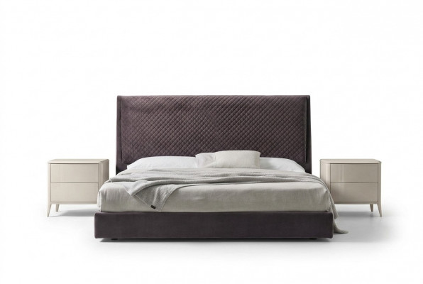 Ontwerper bed 2x nachtkastjes dressoir 4-delige set Slaapkamer Italiaanse meubels