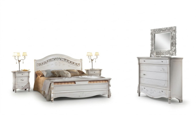 Luxe slaapkamer set 4-delig. Bed + 2 nachtkastjes + ladekast Modern design bedden massief hout