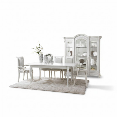 Klassieke eetkamerset: tafel + 6 stoelen, set tafels, groep stoelen textiel