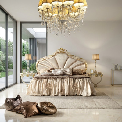 Ontwerp Slaapkamer 3-delig. Bed 2x Nachtkastje Klassieke Luxe Beddenset Meubels