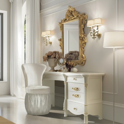 Kaptafel Spiegel Kruk Dressoir Slaapkamer Commode Barok Rococo 3-delig nieuw