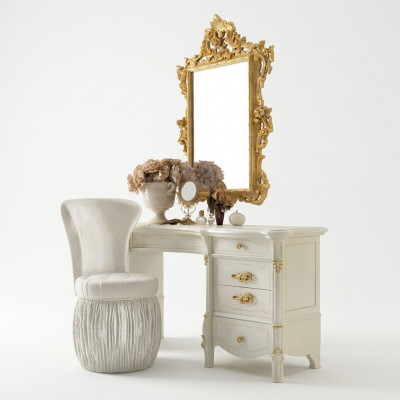 Kaptafel Spiegel Kruk Dressoir Slaapkamer Commode Barok Rococo 3-delig nieuw