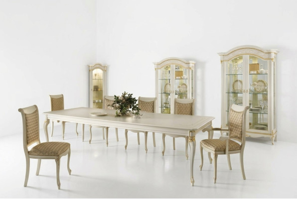 Klassieke stijl meubels Italië eettafel 6 stoelen set groep garnituur