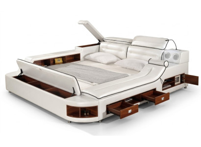 Luxe bed met leren bedden 180x200 multifunctioneel slaapkamerbed.
