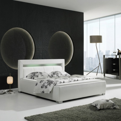 Leder Bed Bekleding Ontwerp Luxe Tweepersoons Hotel Slaapkamer Huwelijksbedden