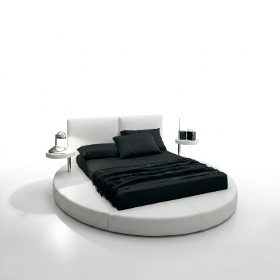 Rond Bed Rond Design Bedden Leren Tweepersoons Hotel Frame Luxe Slaap