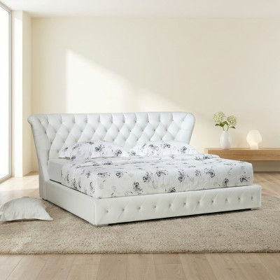 Ontwerper bed Chesterfield leer hotelbedden dubbele luxe slaapkamer