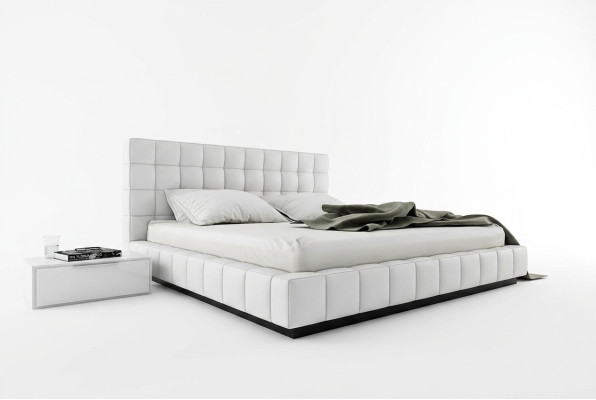 Ontwerper gestoffeerd bed bed Wit bed lederen bed tweepersoonsbed echtelijk bed designbed