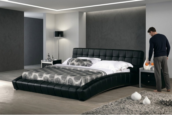 Bed frame bed bed padded marriage leather textile designer double.