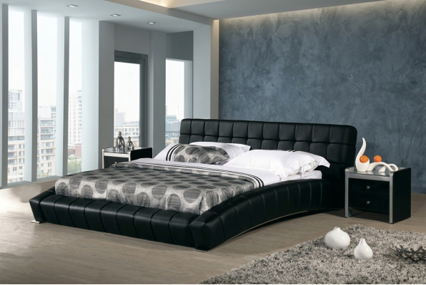Bed frame bed bed padded marriage leather textile designer double.