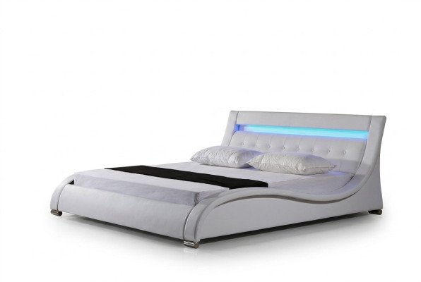 Lederbed Gestoffeerd Bed Bedden Leder Leder Gestoffeerd Huwelijk met Verlichting