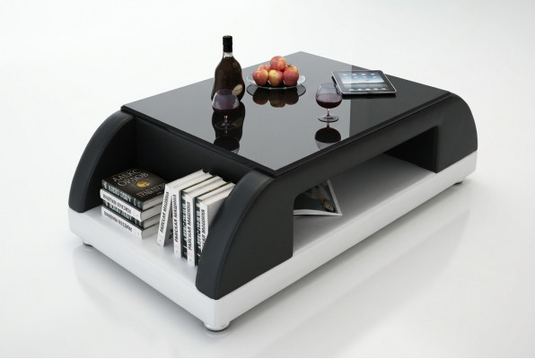 Moderne Bank Bekleding Lederen Tafel Woonkamer Bijzettafel Glazen Tafels