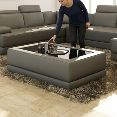 Sofatafel Glas Ontwerp Koffietafel Woonkamer Leren Bank Decoratie Bijzettafel
