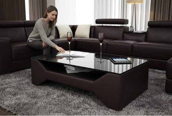 Klassieke luxe designer salontafel decor bank woonkamertafel leer