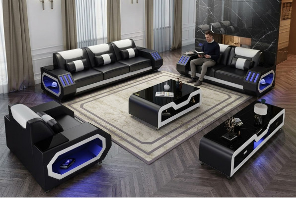 Sofa set 3+2+1 zits salontafel dressoir set Ontwerp moderne