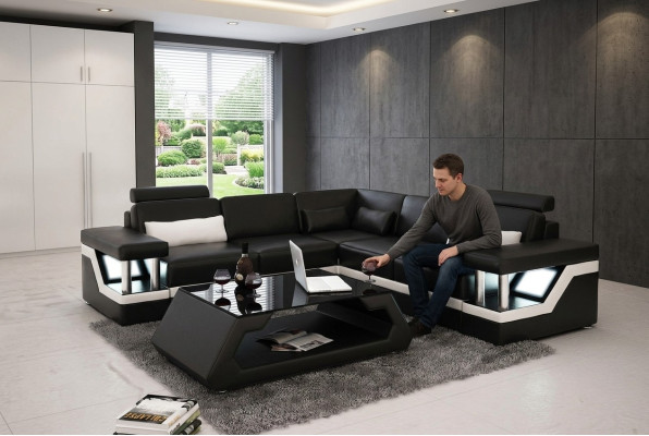 Eckbankstellen Leder Bank Bekleding Zithoek Designer Zitbank met bekleding Bank