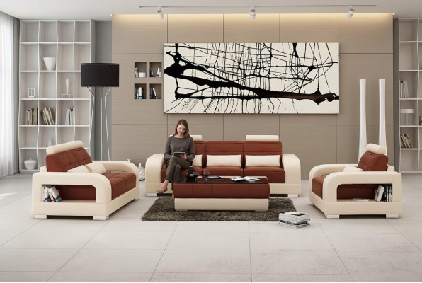Moderne leren bankstel Bankstel 3+2+1 garnituren Design Bank xlmeubilair