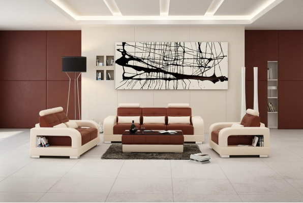 Moderne leren bankstel Bankstel 3+2+1 garnituren Design Bank xlmeubilair