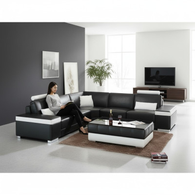 L-vorm leren bank gestoffeerde zitbank set hoekbank bank bankstel