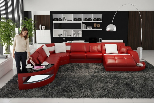 Designer woonlandschap set hoekbank U-vorm bank hoekbank gestoffeerd