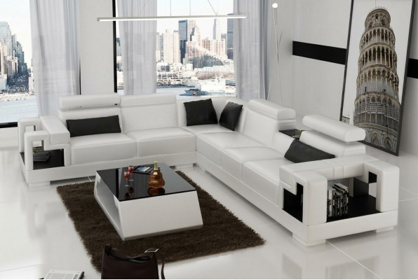 Ontwerper Sofa Bank Hoekbank Leder Woongedeelte Textiel Bekledingsset
