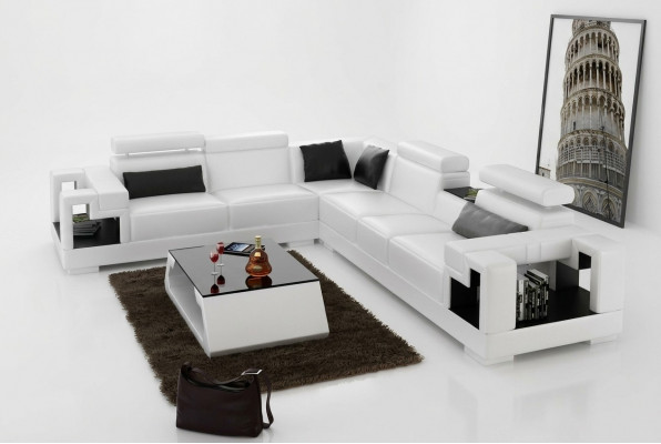 Ontwerper Sofa Bank Hoekbank Leder Woongedeelte Textiel Bekledingsset