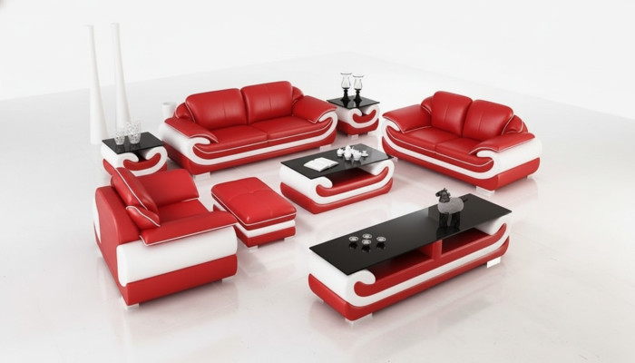 Ontspan Sofaset 3+2+1 zits Set Design Banken Gestoffeerde Bankstellen Leder