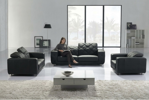 Leren bankstel, bankstel 3+2+1 zits set, decoratie bankstel, bankstel bank