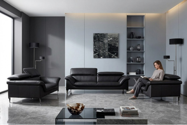 "Ontspannen bankstel 3+2+1 zits set Design banken gestoffeerd leer banken"
