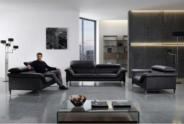 Lederen bank bank woonlandschap 3+1+1 zits garnituur Modern design bankstel