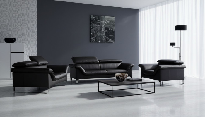 Lederen bank bank woonlandschap 3+1+1 zits garnituur Modern design bankstel