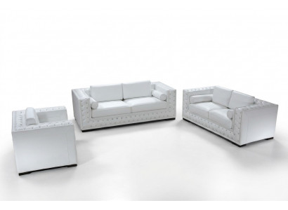 Leren bank bank woonlandschap 3+2+1 zitsbank sofa set design decoratie nieuw