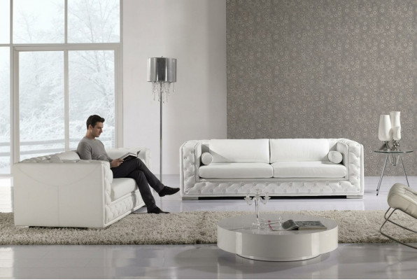 Leren bank Bank Woonlandschap 3+2 zits bankstel Ontwerp Decoratie Modern Sofa