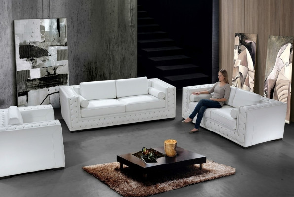 Bankstel 3+1+1 zits set Design bankstellen gestoffeerde banken leer Chesterfield